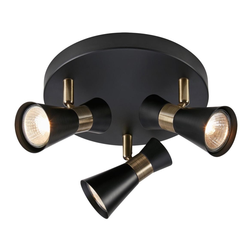 Markslöjd 108626 - Foco FOLIE 3xGU10/7W/230V preto/latão