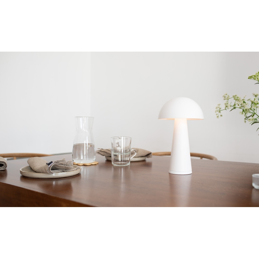 Markslöjd 108655 - Candeeiro LED recarregável e regulável FUNGI LED/1,5W/5V IP44 branco