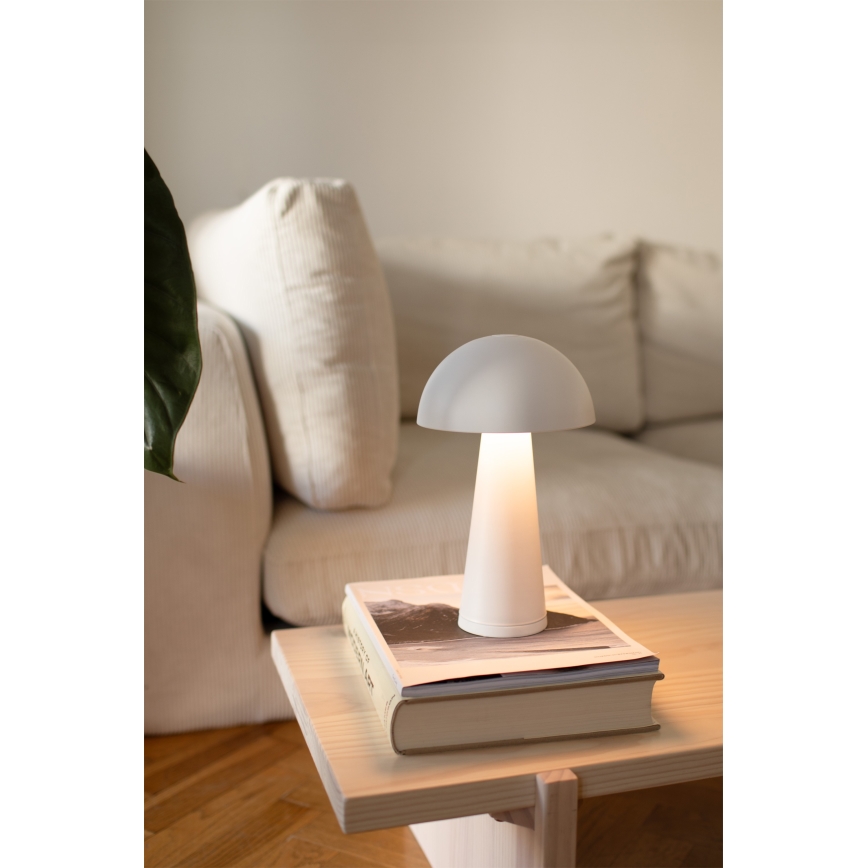 Markslöjd 108655 - Candeeiro LED recarregável e regulável FUNGI LED/1,5W/5V IP44 branco