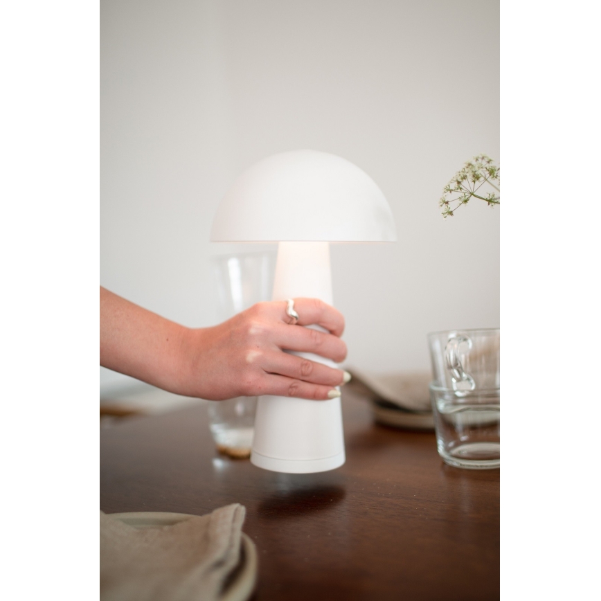 Markslöjd 108655 - Candeeiro LED recarregável e regulável FUNGI LED/1,5W/5V IP44 branco
