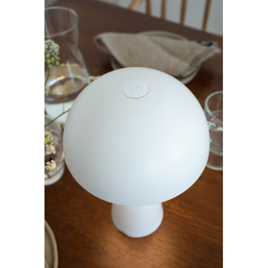 Markslöjd 108655 - Candeeiro LED recarregável e regulável FUNGI LED/1,5W/5V IP44 branco