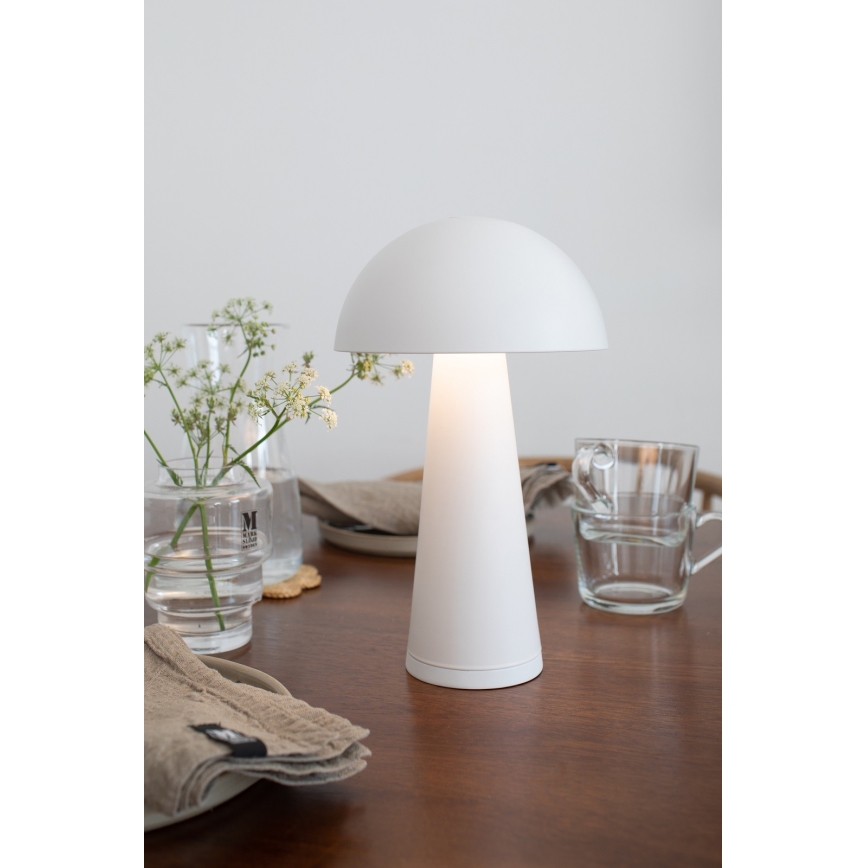 Markslöjd 108655 - Candeeiro LED recarregável e regulável FUNGI LED/1,5W/5V IP44 branco