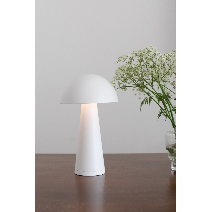 Markslöjd 108655 - Candeeiro LED recarregável e regulável FUNGI LED/1,5W/5V IP44 branco