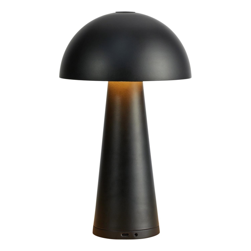 Markslöjd 108655 - Candeeiro LED recarregável e regulável FUNGI LED/1,5W/5V IP44 preto