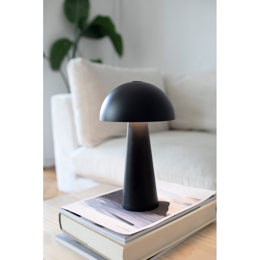Markslöjd 108655 - Candeeiro LED recarregável e regulável FUNGI LED/1,5W/5V IP44 preto