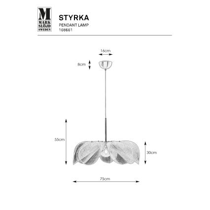 Markslöjd 108661 - Candeeiro suspenso STYRKA 1xE27/40W/230V diâmetro 75 cm bege