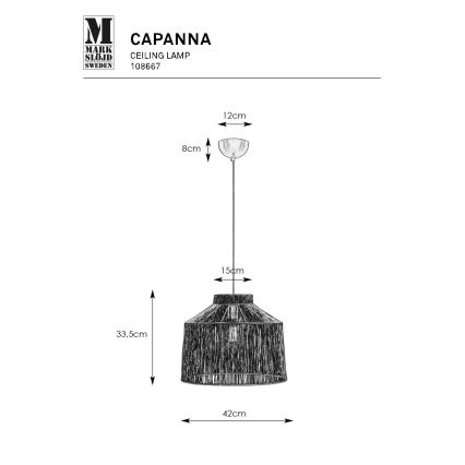 Markslöjd 108667 - Candeeiro suspenso CAPANNA 1xE27/40W/230V latão