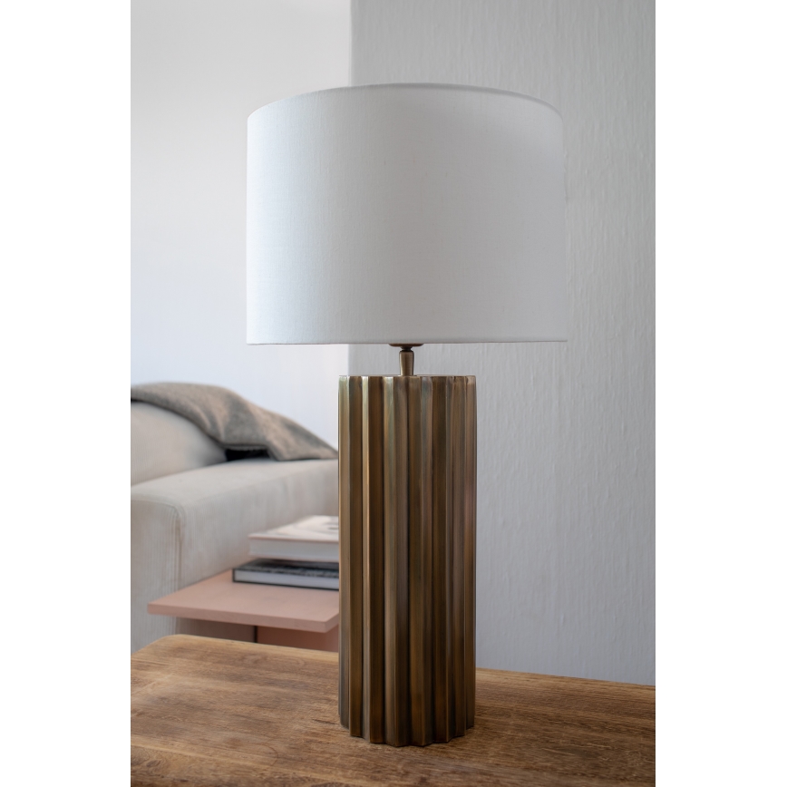 Markslöjd 108669 - Candeeiro de mesa HASHIRA 1xE27/40W/230V branco/latão
