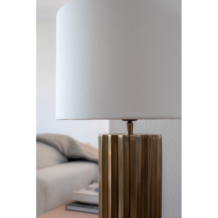 Markslöjd 108669 - Candeeiro de mesa HASHIRA 1xE27/40W/230V branco/latão