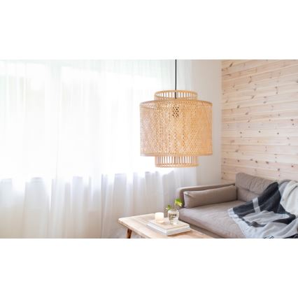 Markslöjd 108675 - Candeeiro suspenso STRATI 1xE27/40W/230V bege/bambu