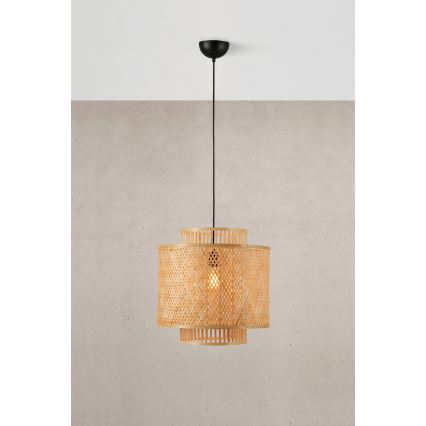 Markslöjd 108675 - Candeeiro suspenso STRATI 1xE27/40W/230V bege/bambu