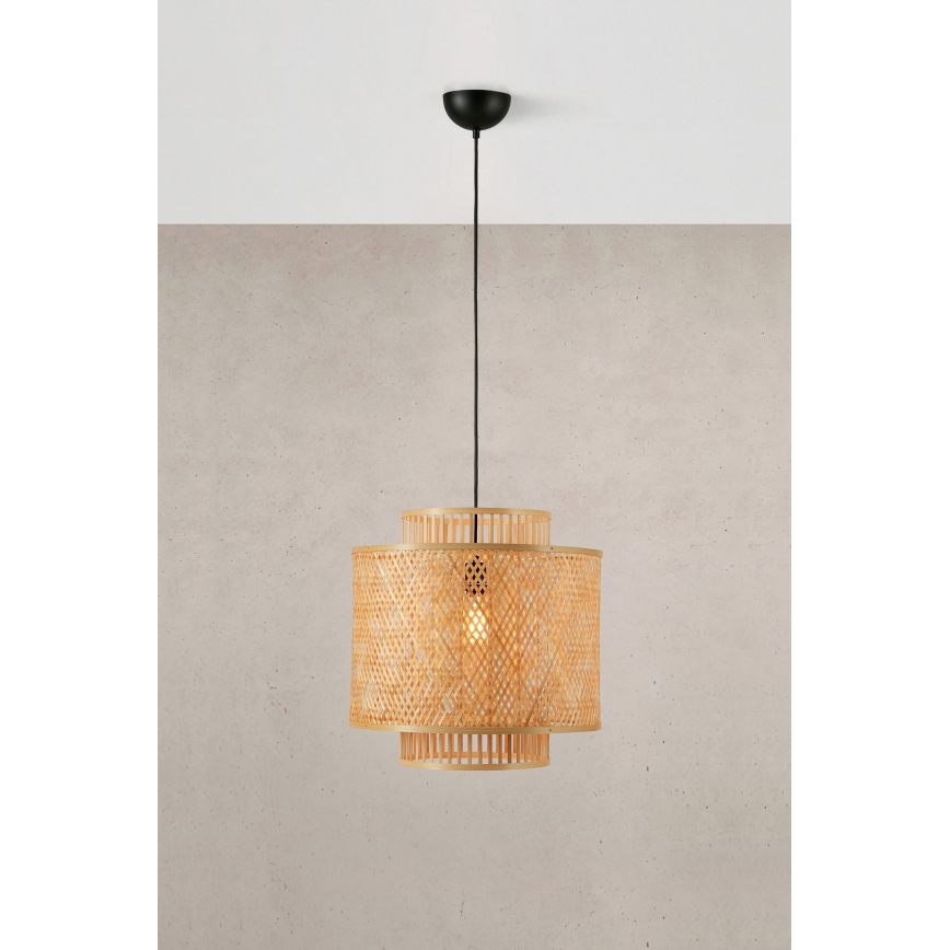 Markslöjd 108675 - Candeeiro suspenso STRATI 1xE27/40W/230V bege/bambu