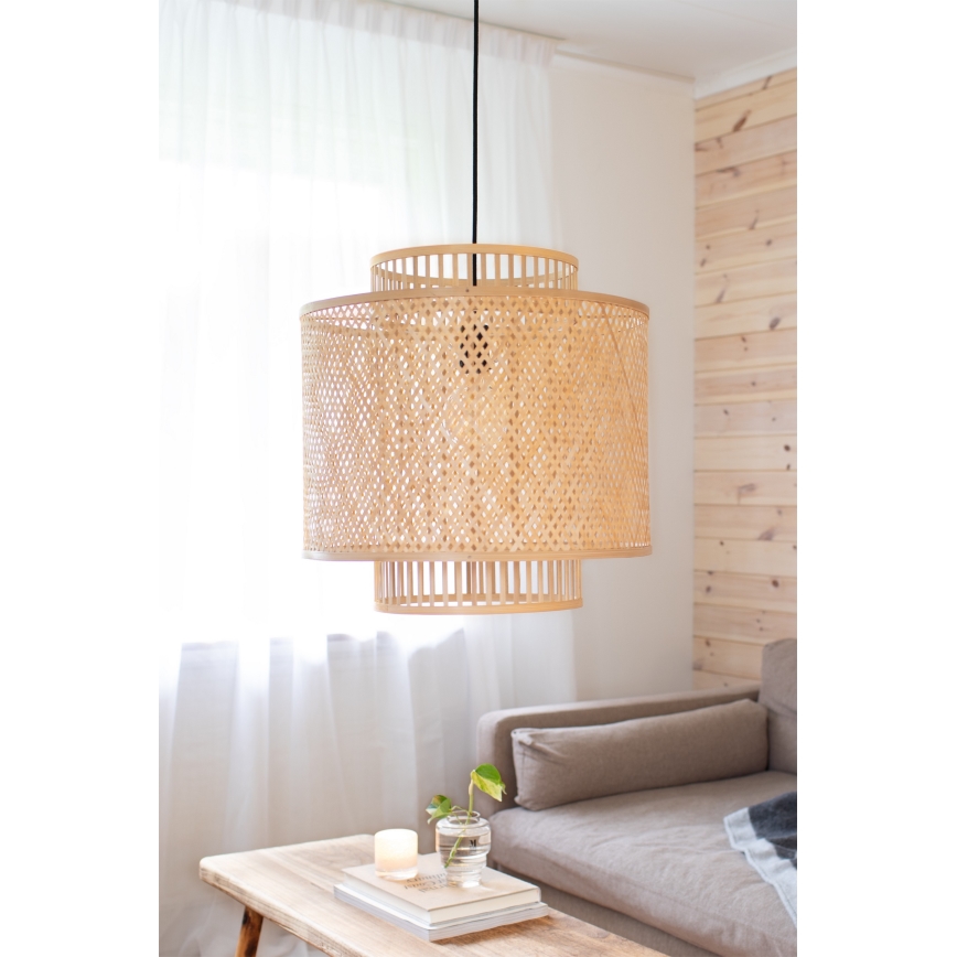 Markslöjd 108675 - Candeeiro suspenso STRATI 1xE27/40W/230V bege/bambu