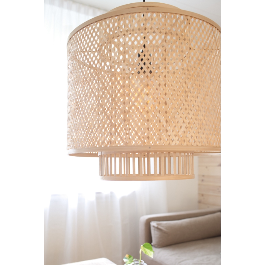 Markslöjd 108675 - Candeeiro suspenso STRATI 1xE27/40W/230V bege/bambu