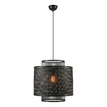 Markslöjd 108676 - Candeeiro suspenso STRATI 1xE27/40W/230V preto/bambu