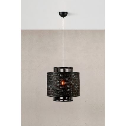 Markslöjd 108676 - Candeeiro suspenso STRATI 1xE27/40W/230V preto/bambu