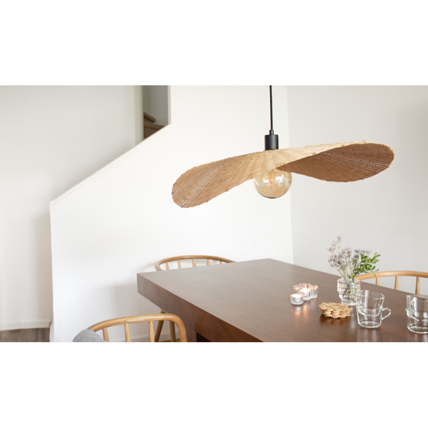 Markslöjd 108677 - Candeeiro suspenso RAYO 1xE27/40W/230V bege/bambu