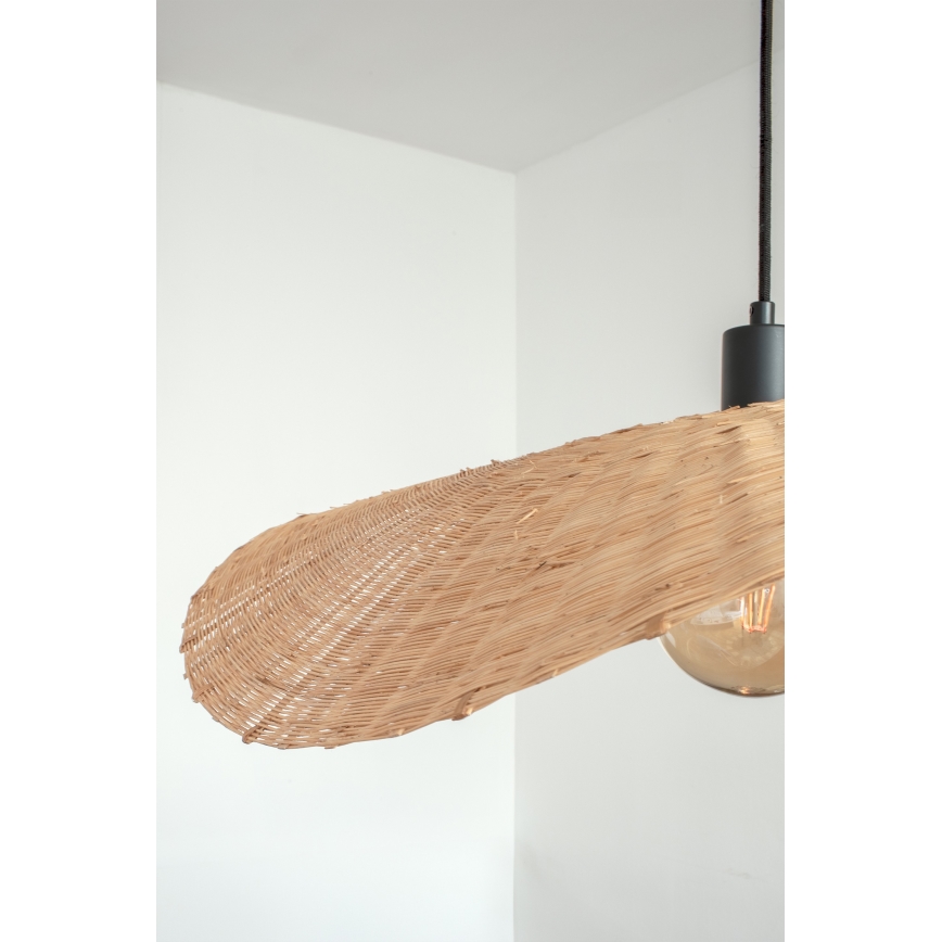 Markslöjd 108677 - Candeeiro suspenso RAYO 1xE27/40W/230V bege/bambu