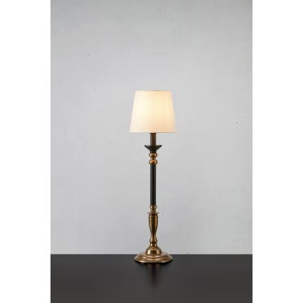 Markslöjd 108679 - Candeeiro de mesa GENT 1xE27/40W/230V latão/preto/branco