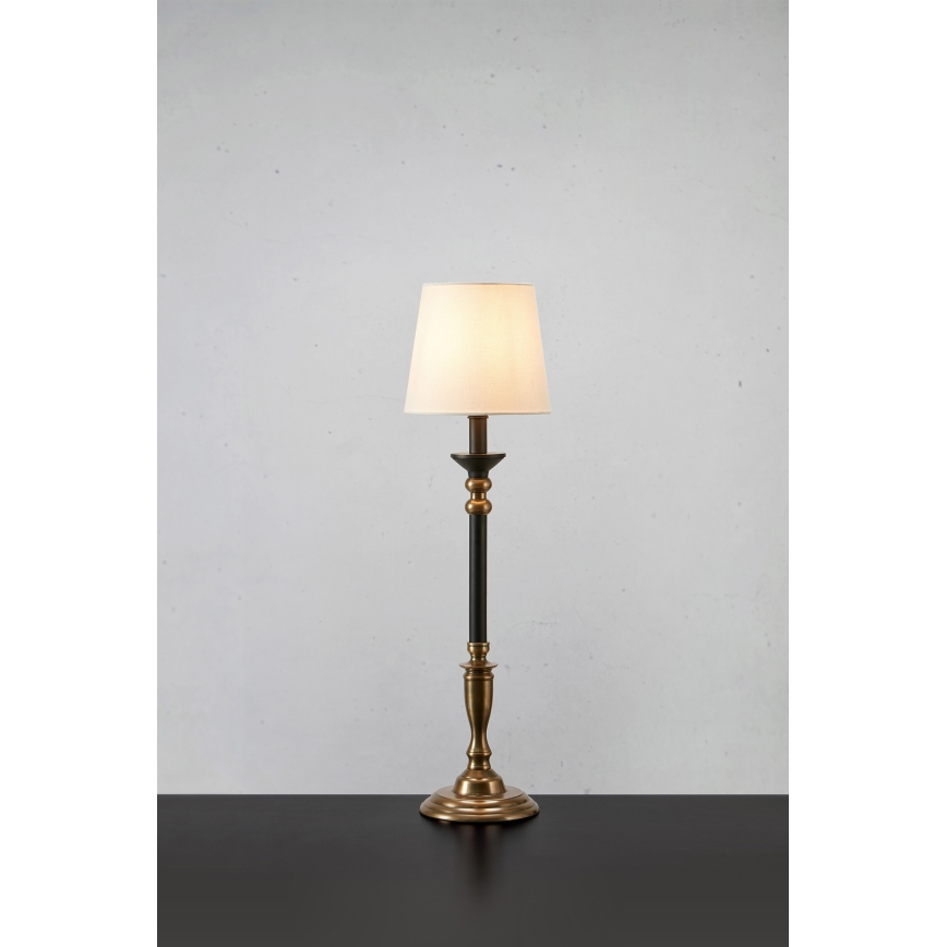 Markslöjd 108679 - Candeeiro de mesa GENT 1xE27/40W/230V latão/preto/branco