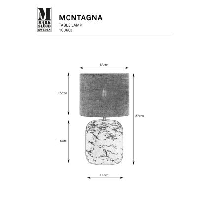 Markslöjd 108683 - Candeeiro de mesa MONTAGNA 1xE14/40W/230V 32 cm bege/preto