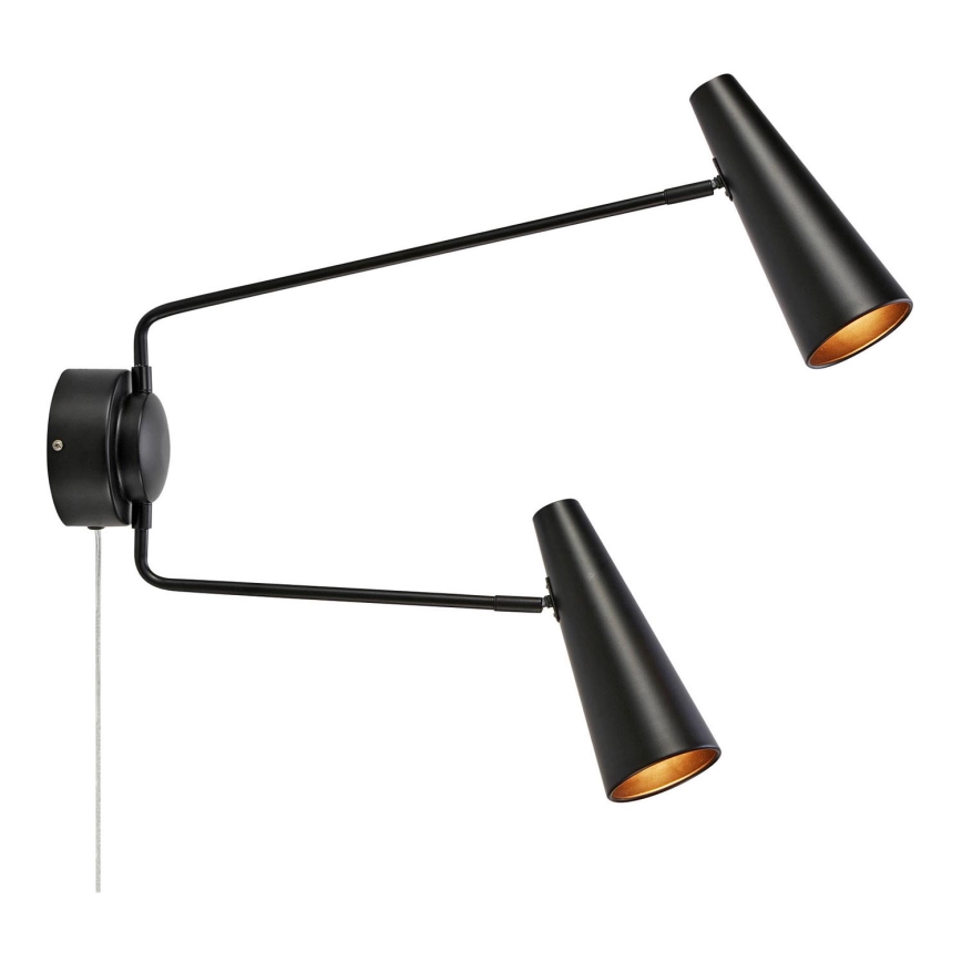Markslöjd 108690 - Candeeiro de parede PEAK 2xE14/40W/230V preto