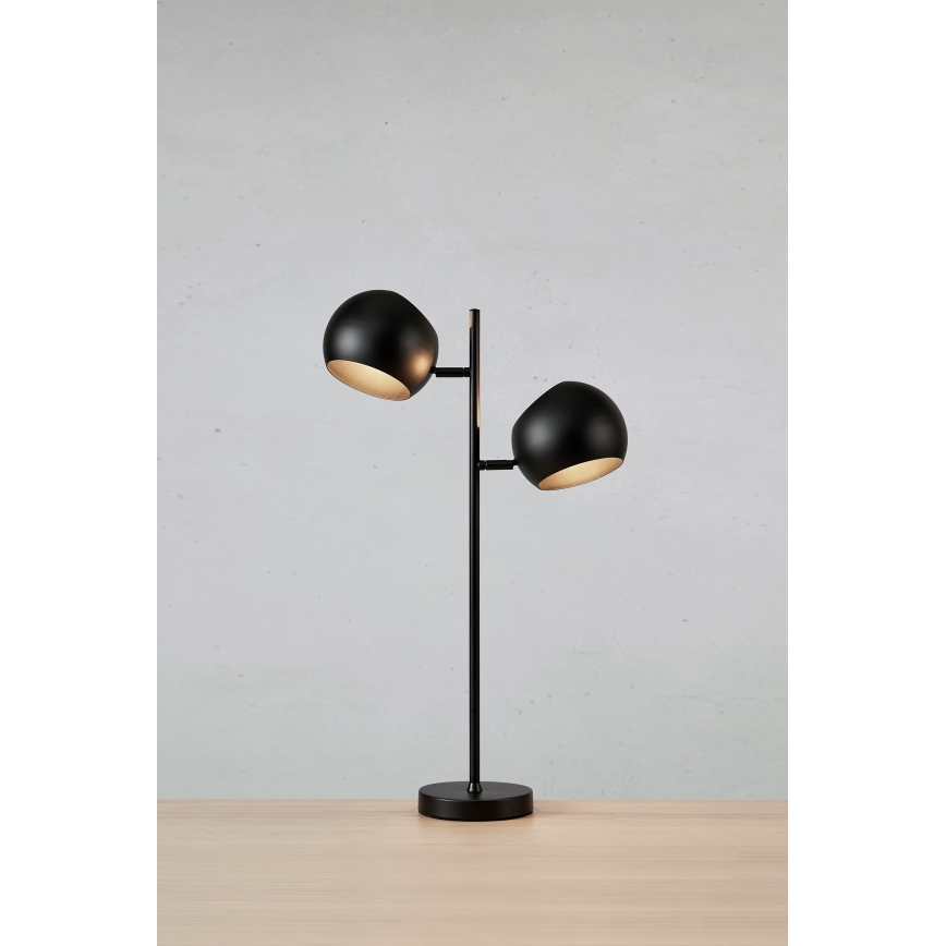 Markslöjd 108691 - Candeeiro de mesa EDGAR 2xE14/40W/230V preto