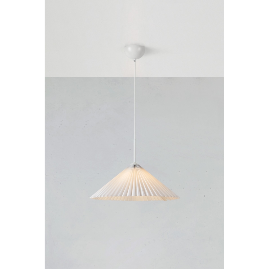 Markslöjd 108711 - Candeeiro suspenso PLISADO 1xE27/40W/230V diâmetro 50 cm branco