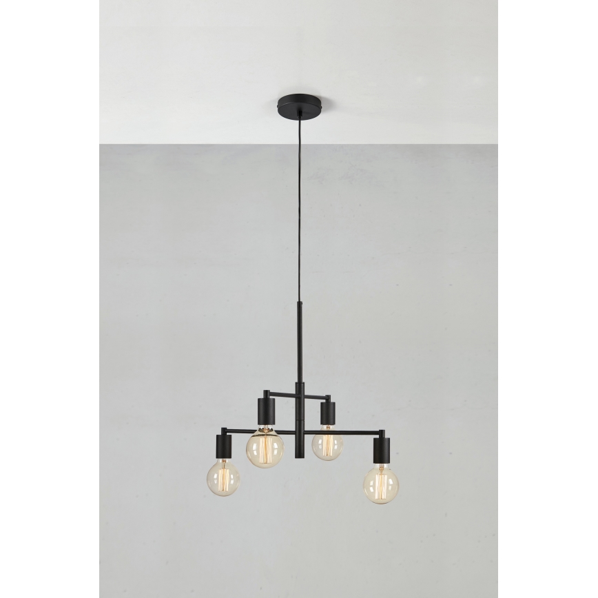 Markslöjd 108716 - Candeeiro suspenso CIELO 4xE27/40W/230V preto