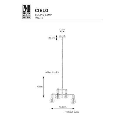 Markslöjd 108717 - Candeeiro suspenso CIELO 6xE27/40W/230V preto