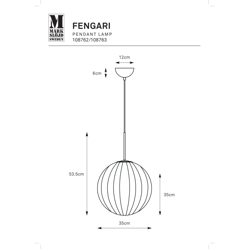 Markslöjd 108762 - Candeeiro suspenso FENGARI 1xE14/40W/230V preto