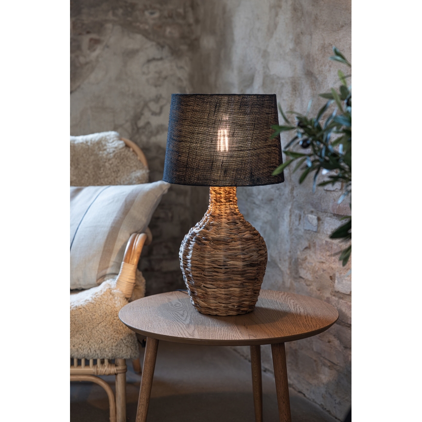 Markslöjd 108770 - Candeeiro de mesa PAGLIA 1xE27/40W/230V preto/vime