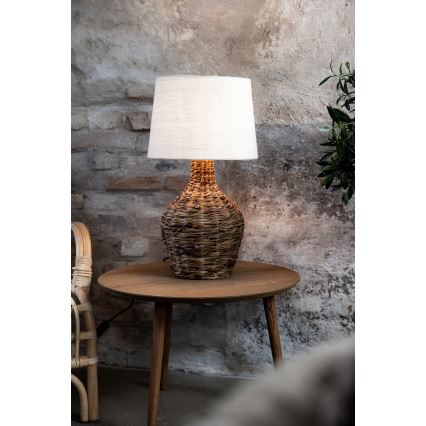 Markslöjd 108771 - Candeeiro de mesa PAGLIA 1xE27/40W/230V branco/vime