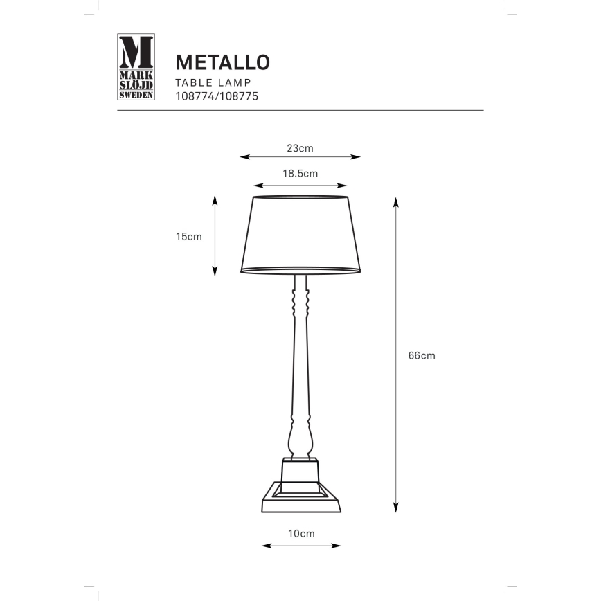 Markslöjd 108774 - Candeeiro de mesa METALLO 1xE27/40W/230V dourado