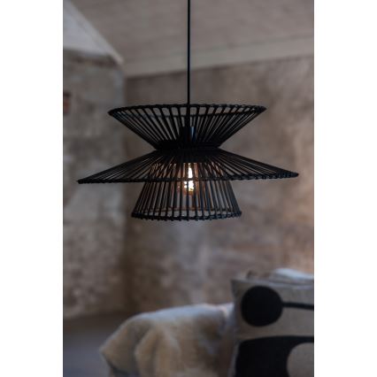 Markslöjd 108784 - Candeeiro suspenso DUPLICI 1xE27/40W/230V preto/bambu