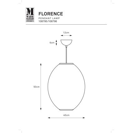 Markslöjd 108796 - Candeeiro suspenso FLORENCE 1xE27/40W/230V branco