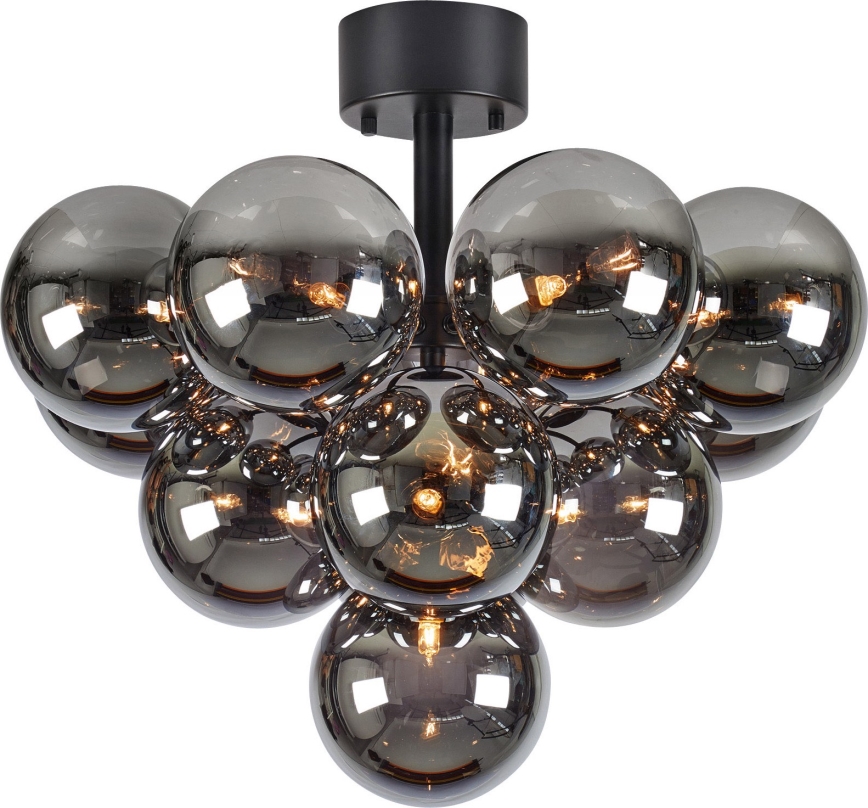 Markslöjd 108845 - Lustre de tecto fixo MERLOT 13xG9/18W/230V Ø 56 cm preto/fumado
