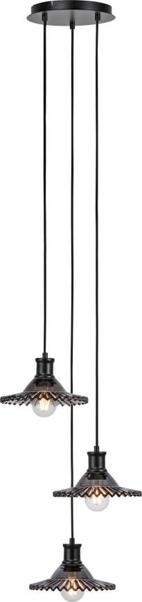 Markslöjd 108853 - Candeeiro suspenso NOVIA 3xE27/40W/230V preto/fumado