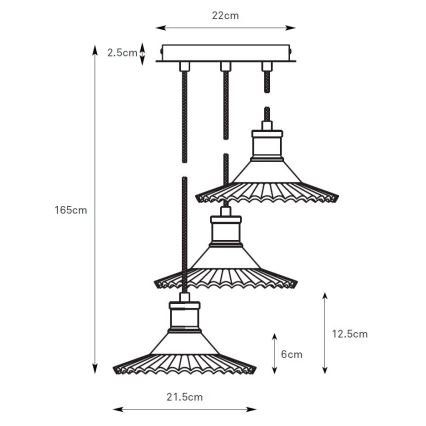Markslöjd 108853 - Candeeiro suspenso NOVIA 3xE27/40W/230V preto/fumado