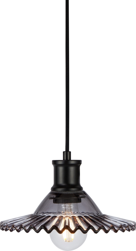 Markslöjd 108854 - Candeeiro suspenso NOVIA 1xE27/40W/230V preto/fumado