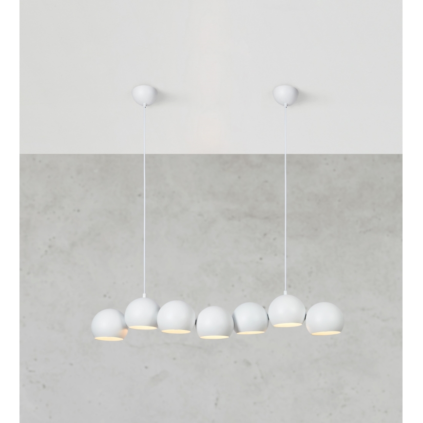Markslöjd 108859 - Candeeiro suspenso CUPOLO 7xE14/40W/230V branco