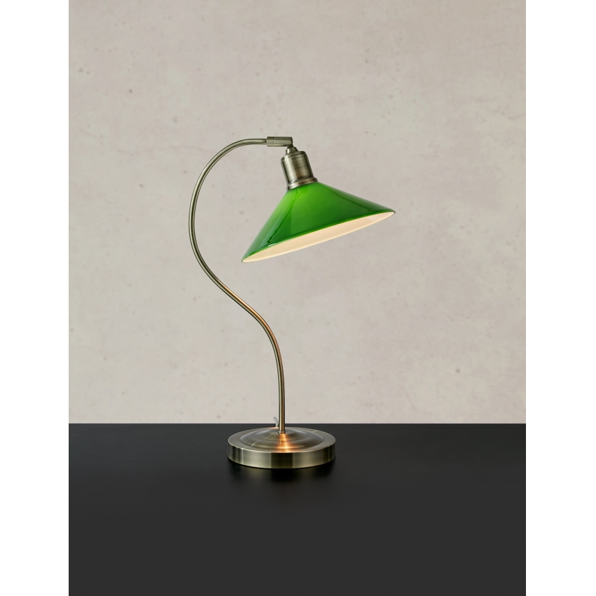Markslöjd 108864 - Candeeiro de mesa VELA 1xE27/40W/230V latão/verde