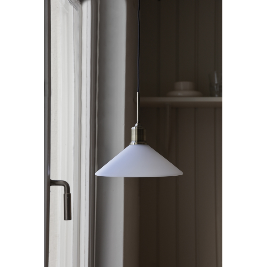 Markslöjd 108867 - Candeeiro suspenso VELA 1xE27/40W/230V latão/branco