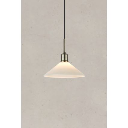 Markslöjd 108867 - Candeeiro suspenso VELA 1xE27/40W/230V latão/branco