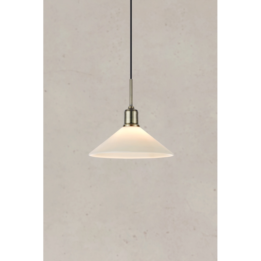 Markslöjd 108867 - Candeeiro suspenso VELA 1xE27/40W/230V latão/branco