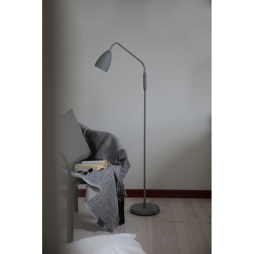 Markslöjd 108888 - Candeeiro de pé LED regulável PATRO, 4,9 W, 230 V, IRC 90, cinzento