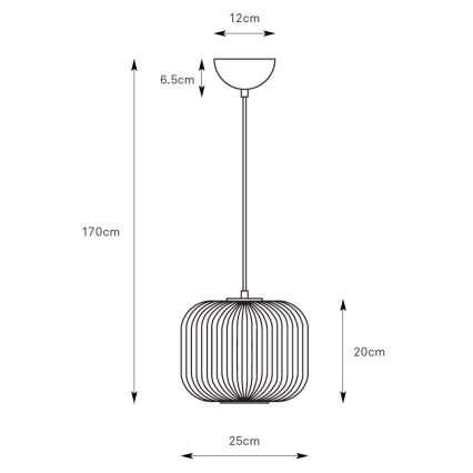 Markslöjd 109008 - Pendente com cabo SOBER 1xE27/40W/230V Ø 25 cm cromo mate