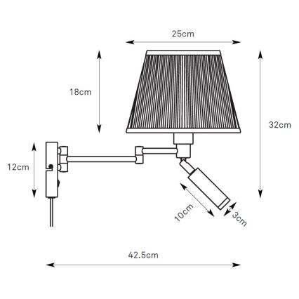 Markslöjd 109017 - Aplique de parede LED PIVOT 1xE27/40W/230V + LED/4W creme/latão
