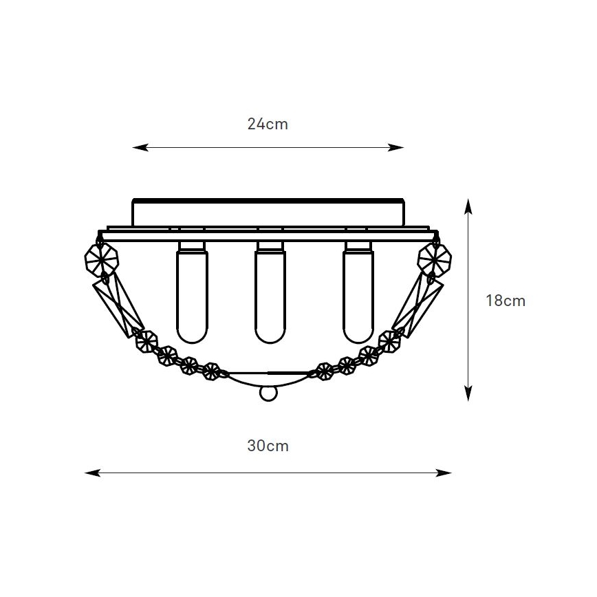 Markslöjd 109031 - Candeeiro de tecto para casa de banho ESTELLE 3xG9/20W/230V Ø 30 cm IP44 latão