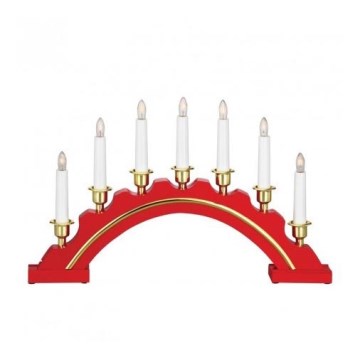 Markslöjd 700447 - Castiçal de Natal CELINE 7xE10/3W/230V vermelho